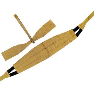 Charvet Gold and Black Cummerbund & Bow Tie